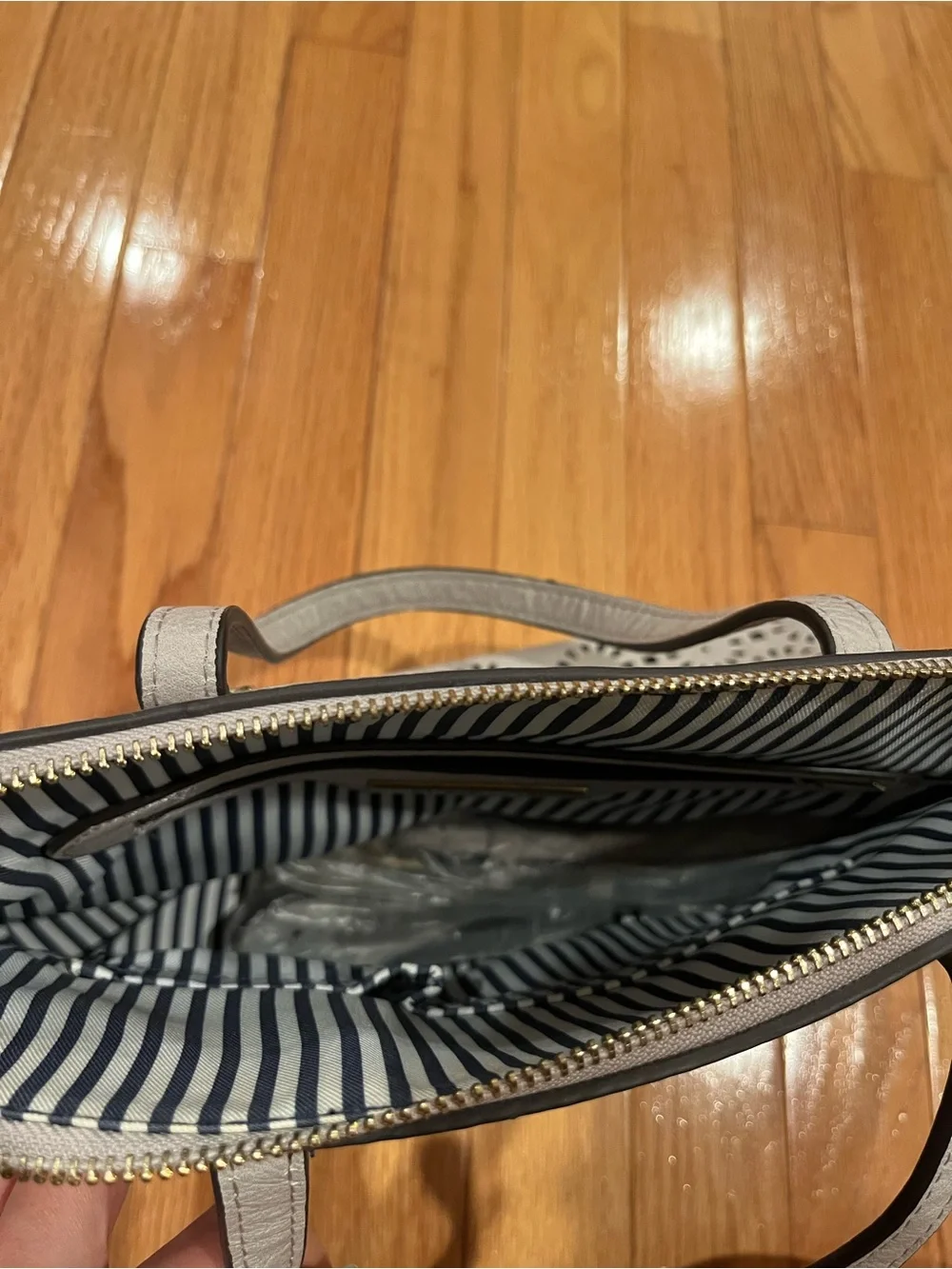 Stylish Perforated Light Gray Women's Tote Bag